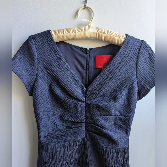 🎉HP🎉 EUC....Zac Posen Ruched Bodice Blue Dress Size 2 - Picture 3 of 9